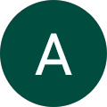 Grünes rundes Symbol mit weißem Buchstaben A